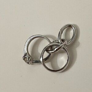 Vintage Sterling Wedding Ring and Band Mini Charm